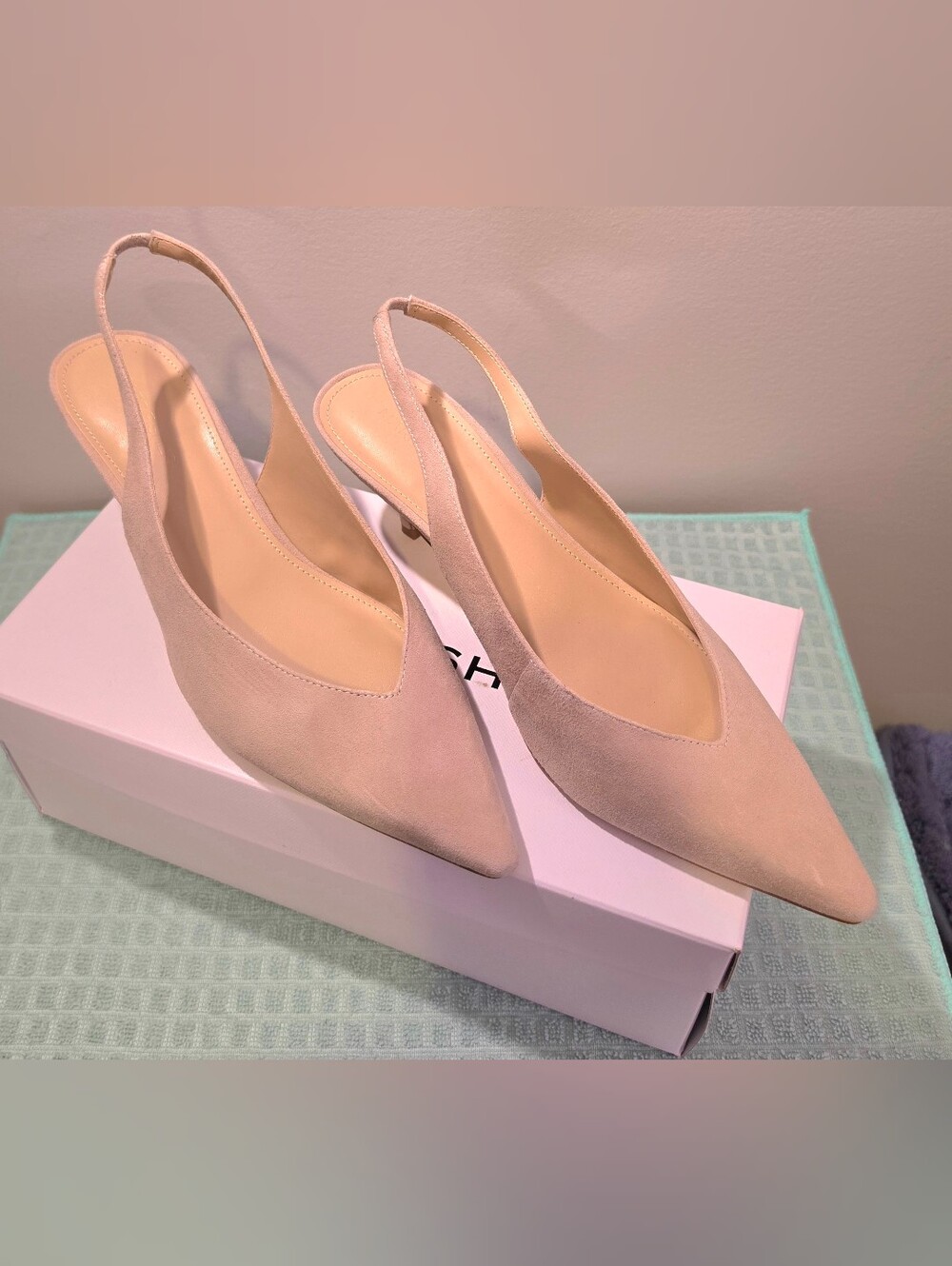Marc Fisher Tan Pointed-Toe Slingback Pumps